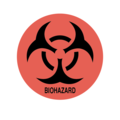 Nevs Label, Biohazard Symbol - circle 1-1/4" x 1-1/4" LBH-19